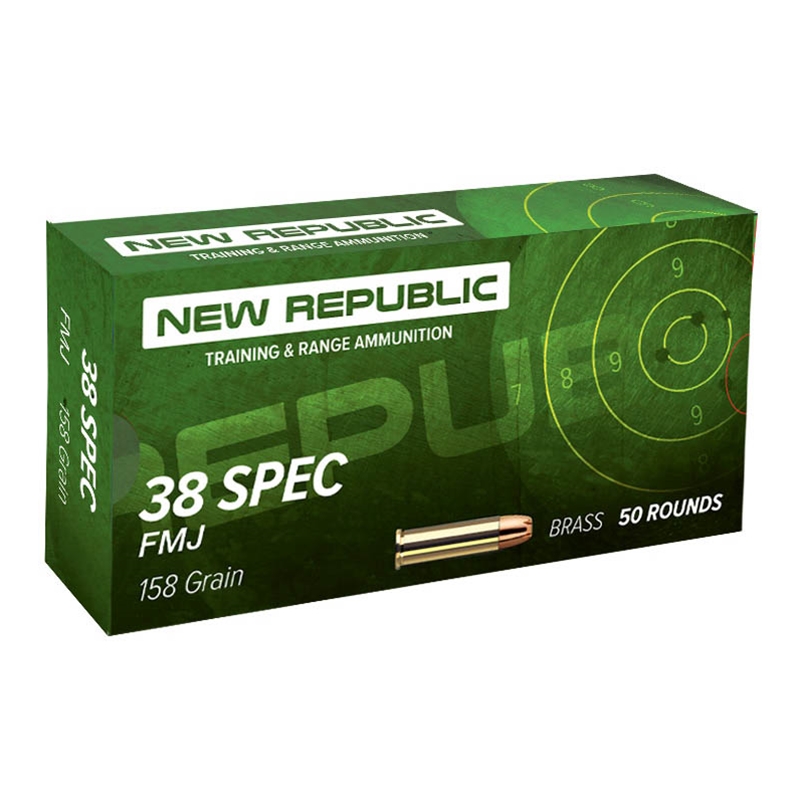 New Republic Training and Range .38 Special Ammo 158 Grain FMJ FP