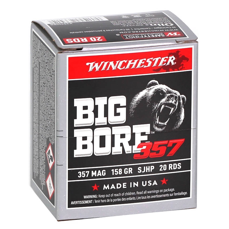 Winchester Big Bore 357 Magnum Ammo 158 Grain Semi Jacketed Hollow Point