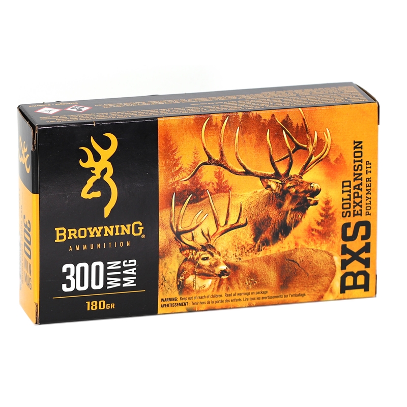 Browning BXS 300 Winchester Magnum Ammo 180 Grain Solid Expansion