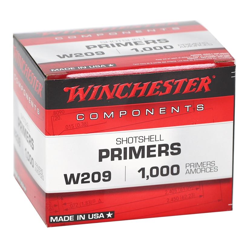 Winchester Primers #209 Shotshell Box of 1000 