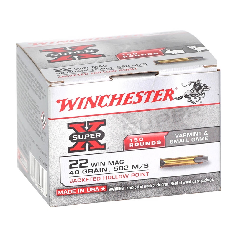 Winchester Super-X 22 WMR Ammo 40 Grain Jacketed Hollow Point 