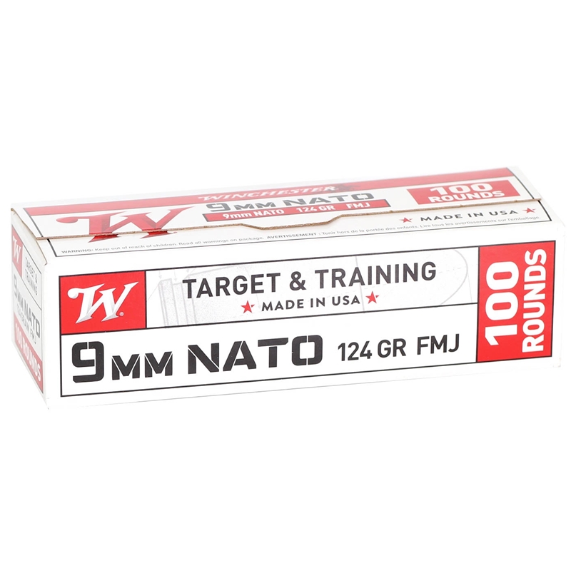 Winchester Target & Training 9mm NATO Ammo 124 Grain Full Metal Jacket