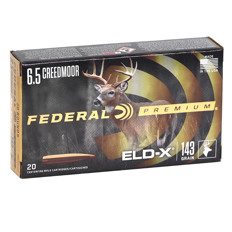 Federal Premium 6.5 Creedmoor Ammo 143 Grain Hornady ELD-X Polymer Tip