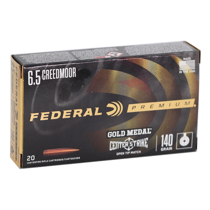 Federal Premium Gold Medal Centerstrike 6.5 Creedmoor Ammo 140 Grain Open Tip Match