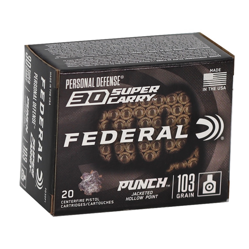 Federal Punch 30 Super Carry Ammo 103 Grain Hollow Point 