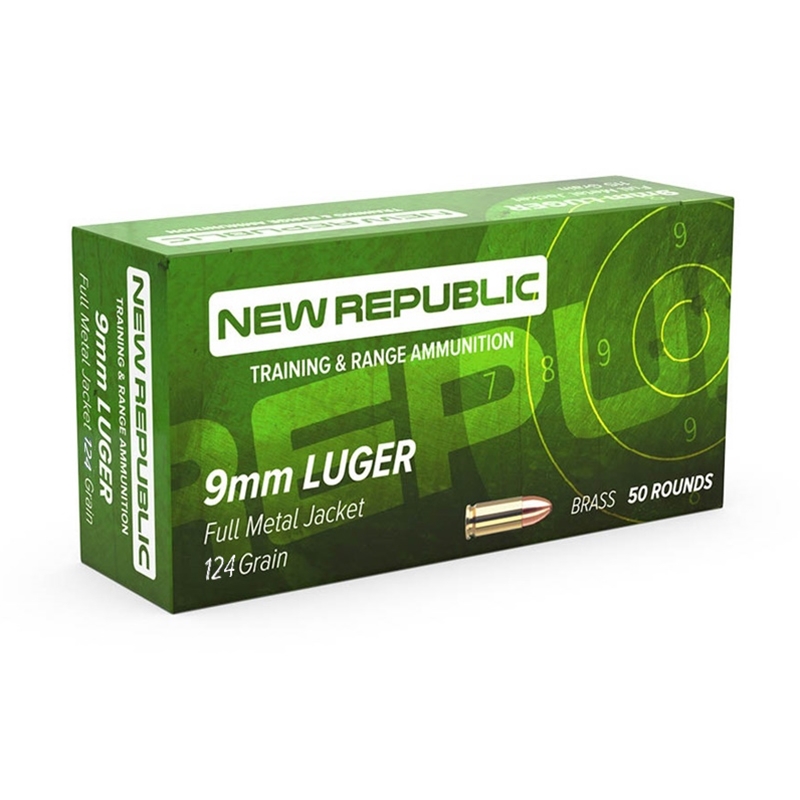 New Republic Training and Range 9mm Luger Ammo 124 Grain FMJ 