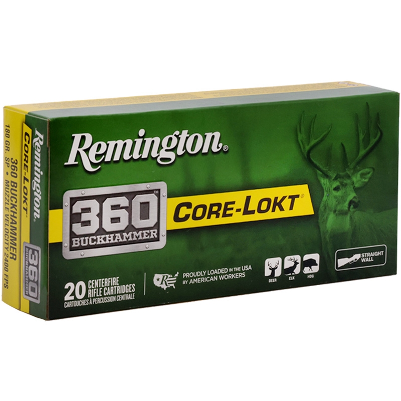 Remington Core-Lokt 360 Buckhammer Ammunition 180 Grain Jacketed Soft Point - R360BH4