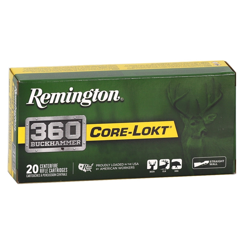 Remington Core-Lokt 360 Buckhammer Ammo 180 Grain Jacketed Soft Point