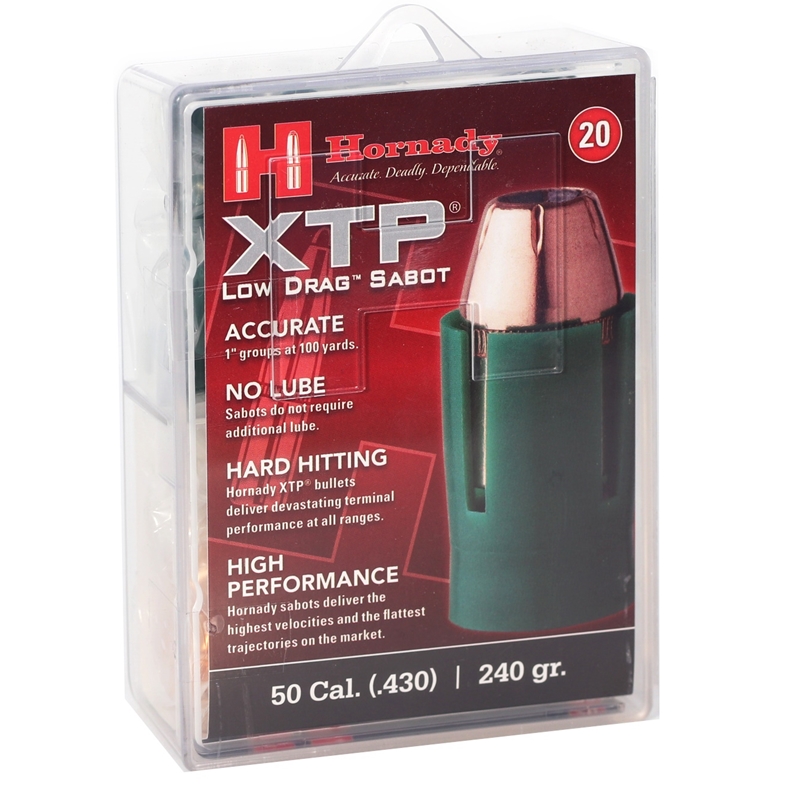 Hornady XTP Bullets 50 Caliber Sabot with 44 Caliber 240 Grain Jacketed Hollow Point