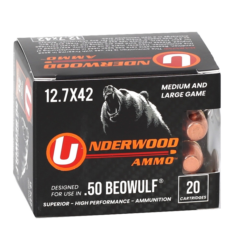 Underwood 50 Beowulf Ammo 350 Grain Full Metal Jacket 