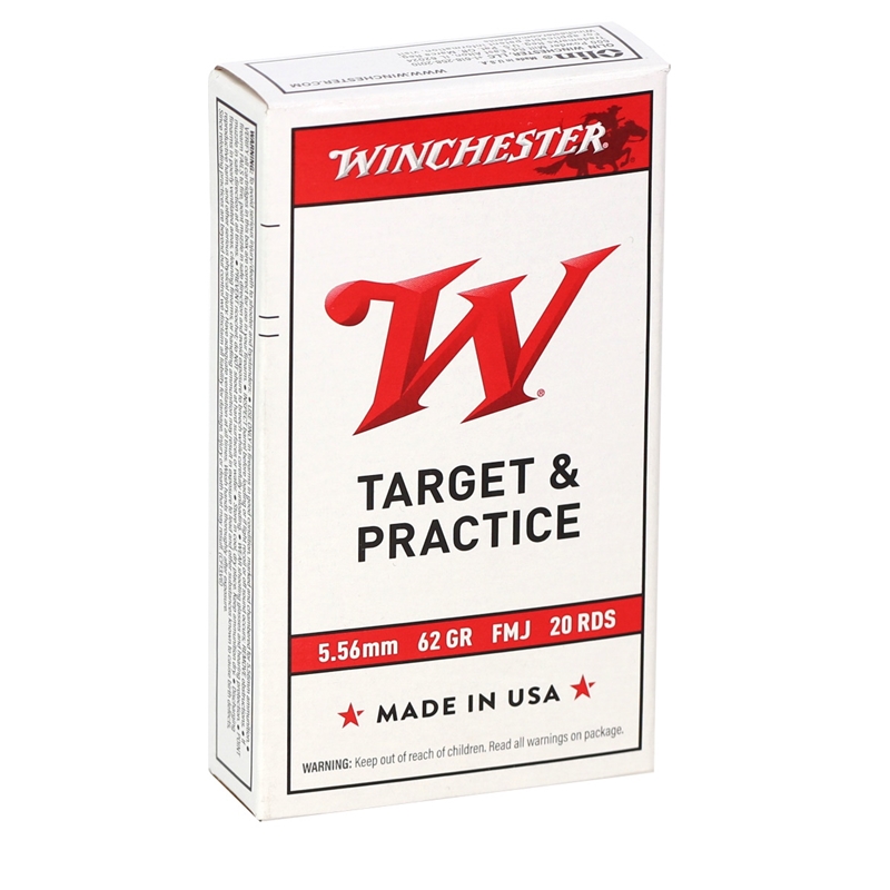 Winchester Target and Practice 5.56x45mm NATO Ammo 62 Grain FMJ 