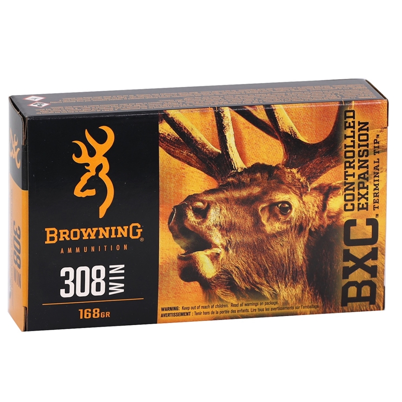 Browning BXC 308 Winchester Ammo 168 Grain Controlled Expansion Terminal Tip