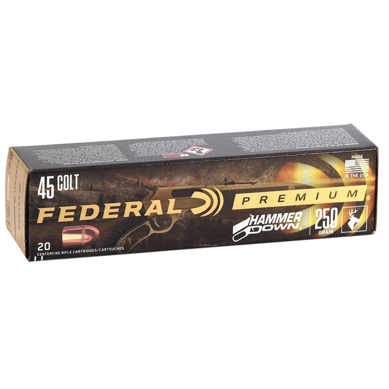 Federal Hammer Down 45 Long Colt Ammo 250 Grain Bonded Hollow Point