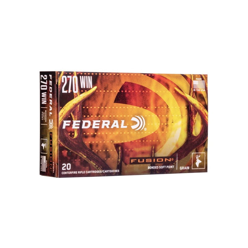 Federal Fusion 270 Winchester Ammo 150 Grain Tipped Soft Point 