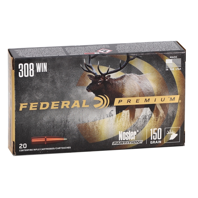 Federal Premium 308 Winchester Ammo 150 Grain Nosler Partition SP