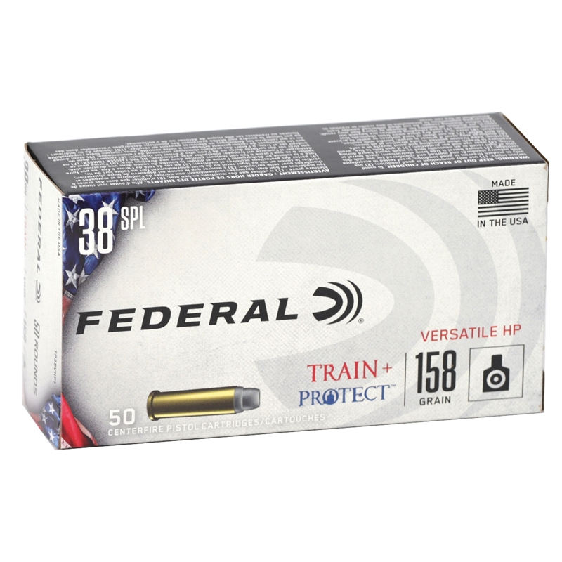 Federal Train + Protect 38 Special Ammo 158 Grain Versatile Hollow Point