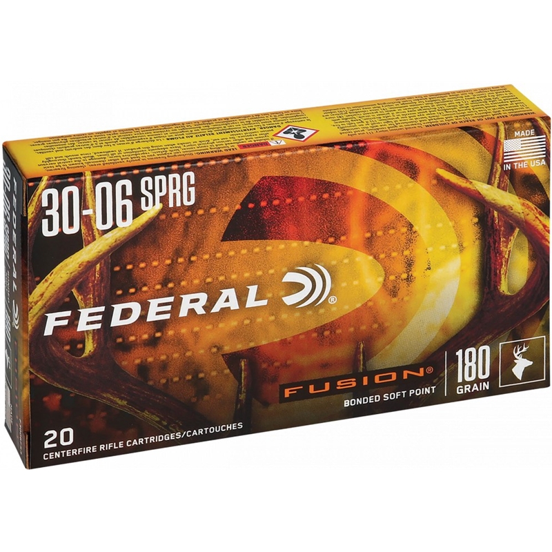 Federal Fusion 30-06 Springfield Ammo 180 Grain Pulymer Tipped 