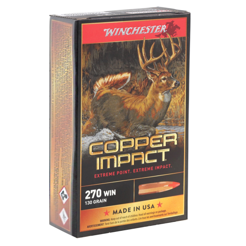 Winchester Copper Impact 270 Winchester Ammo 130 Grain Extreme Point