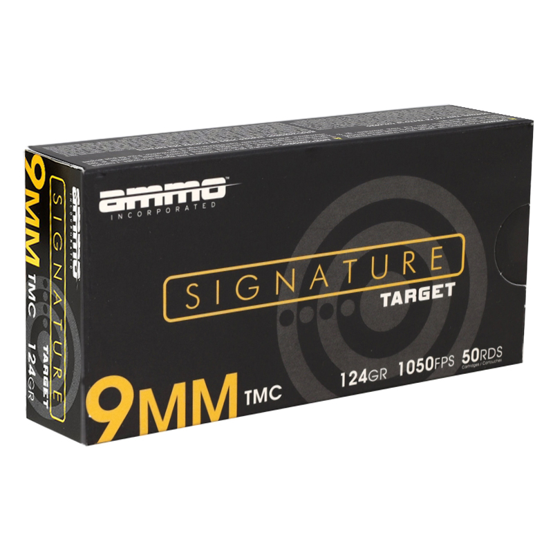 Ammo Inc Signature 9mm Luger Ammunition 124 Grain Total Metal Jacket - 9124TMC-A50