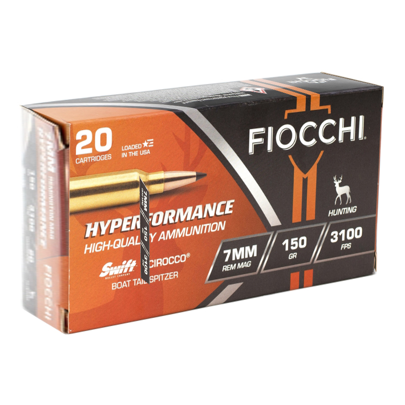 Fiocchi Hyperformance 7mm Remington Magnum Ammo 150 Grain Boat Tail Spitzer