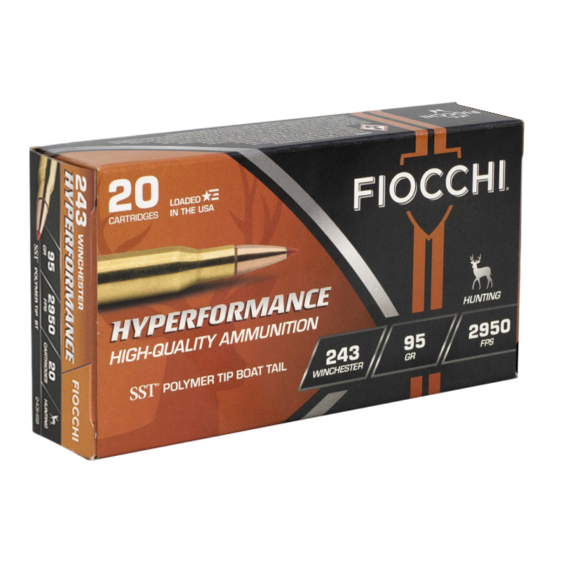 Fiocchi Extrema 243 Winchester Ammo 95 Grain Hornady SST