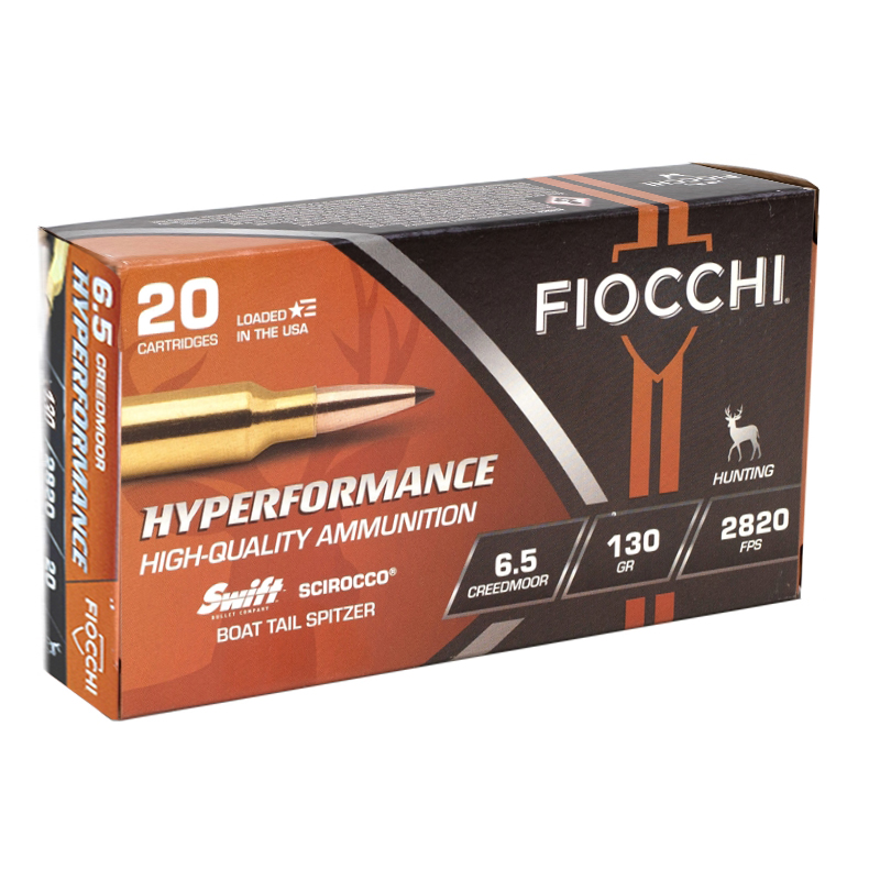 Fiocchi Hyperformance 6.5 Creedmoor Ammo 130 Grain Scirocco BT Spitzer 