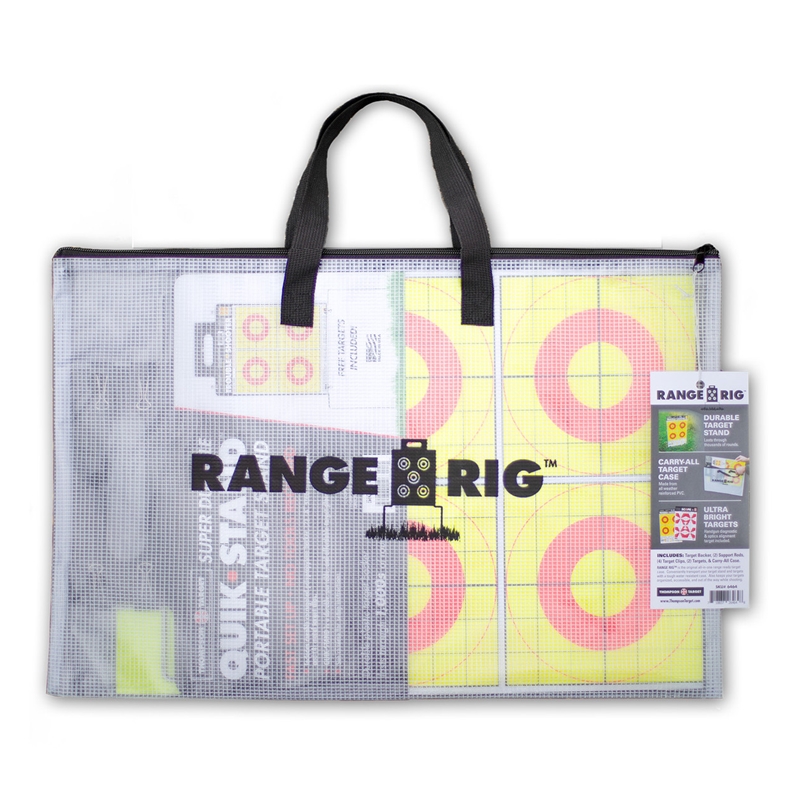 Thompson Target Range Rig - Water Resistant Target Carry Case w/Quick-Stand Target Stand Combo 75 Target Pack