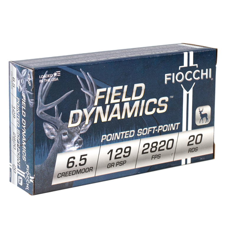 Fiocchi Field Dynamics 6.5 Creedmoor Ammo 129 Grain Pointed Soft Point