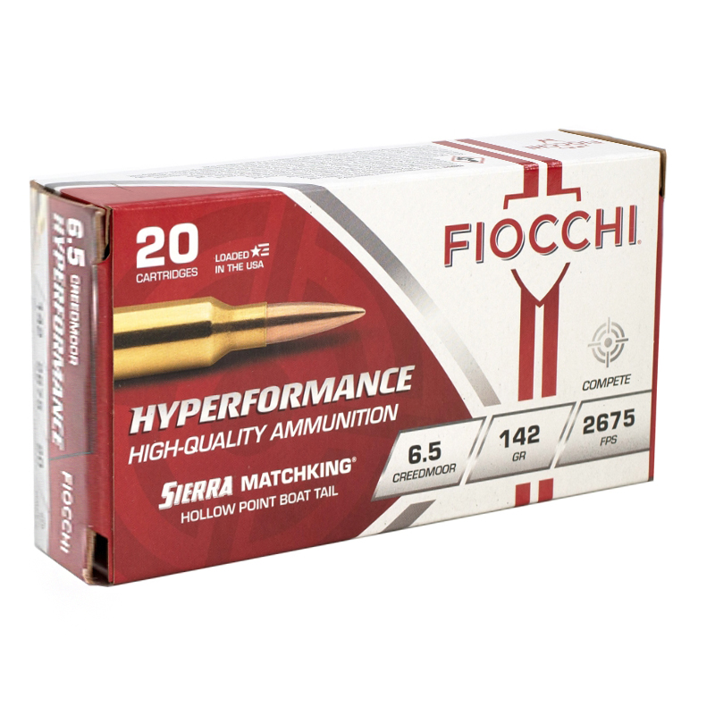 Fiocchi Hyperformance 6.5 Creedmoor Ammo 142 Grain Sierra MatchKing BTHP