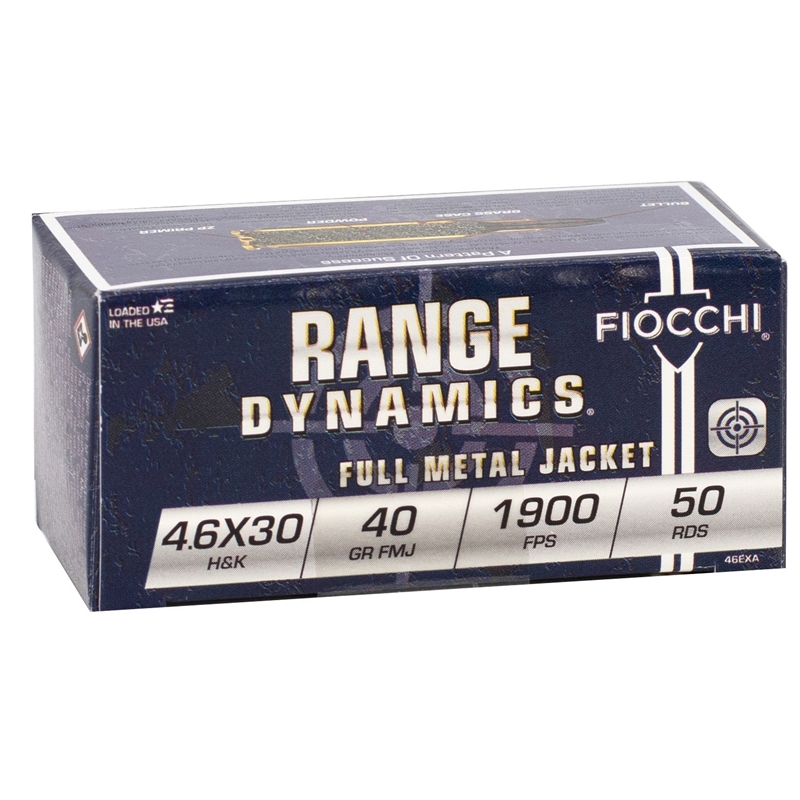 Fiocchi Range Dynamics 4.6x30mm HK Ammo 40 Grain Full Metal Jacket