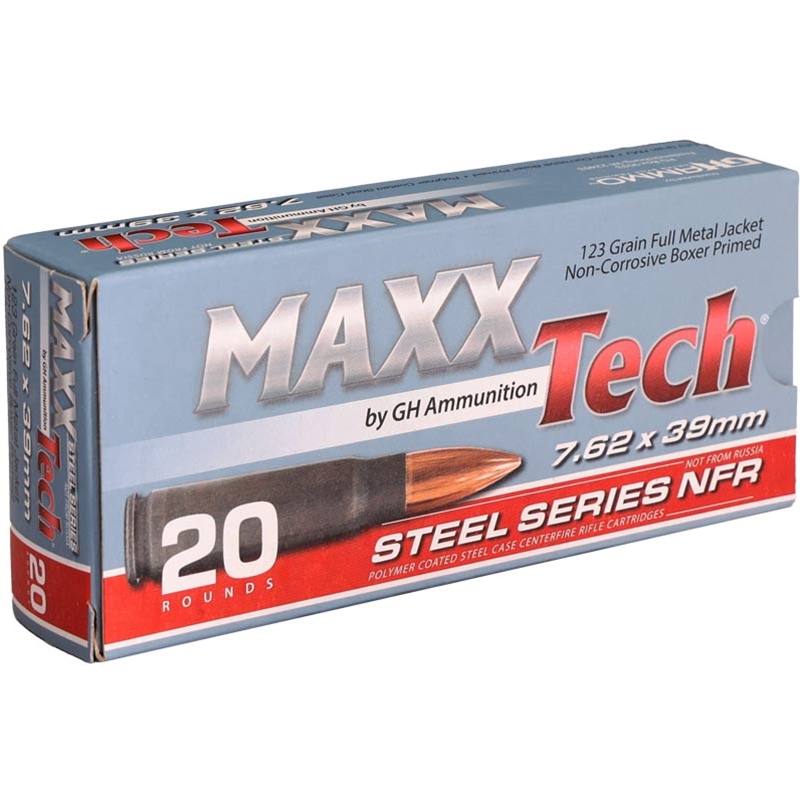 MaxxTech NFR 7.62X39mm Ammo 123 Grain Full Metal Jacket - MTNFR762