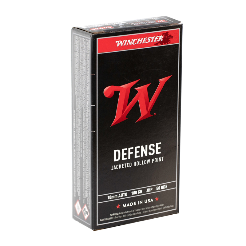 Winchester Defense 10 mm Ammo 180 Grain Jacketed Hollow Point