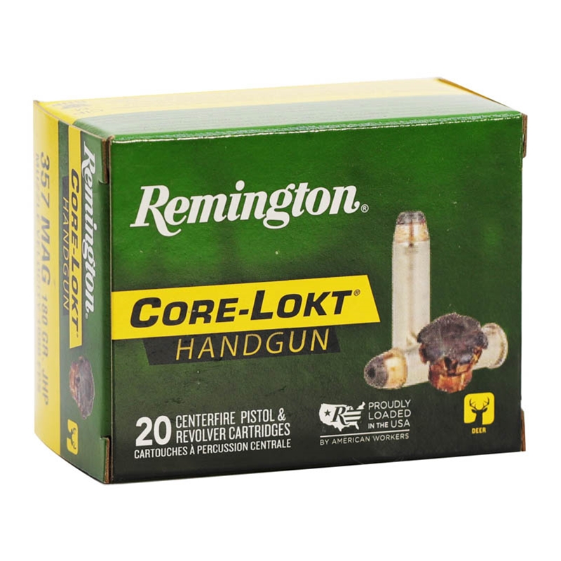 Remington Core-Lokt Handgun 357 Magnum Ammo 180 Grain Hollow Point