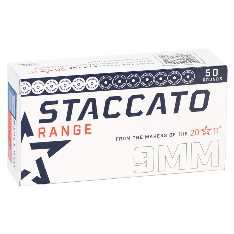 Staccato Range 9mm Luger Ammo 124 Grain Full Metal Jacket 