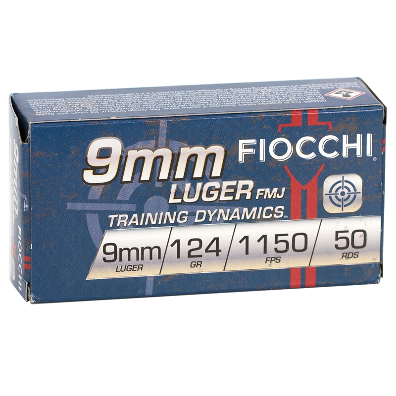 Fiocchi Training Dynamics 9mm Luger Ammo 124 Grain Full Metal Jacket 