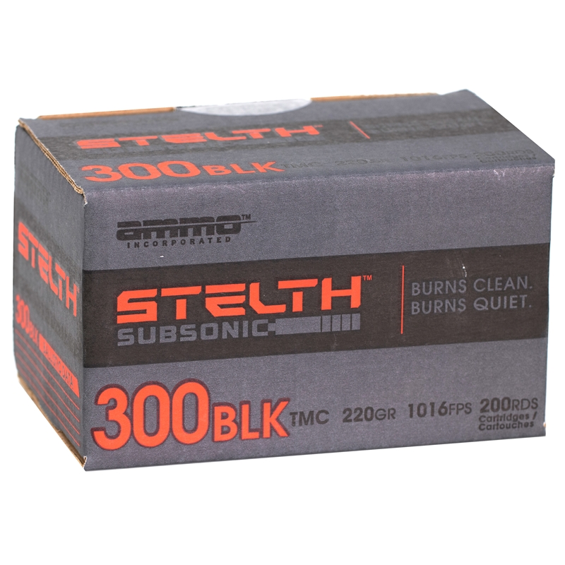 Ammo Inc Stelth 300 Blackout Ammunition 220 Grain Total Metal Jacket - 300B220TMC-STL-A200