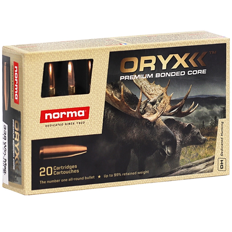 Norma Oryx 338 Winchester Magnum Ammunition 230 Grain Bonded SP - 20185112