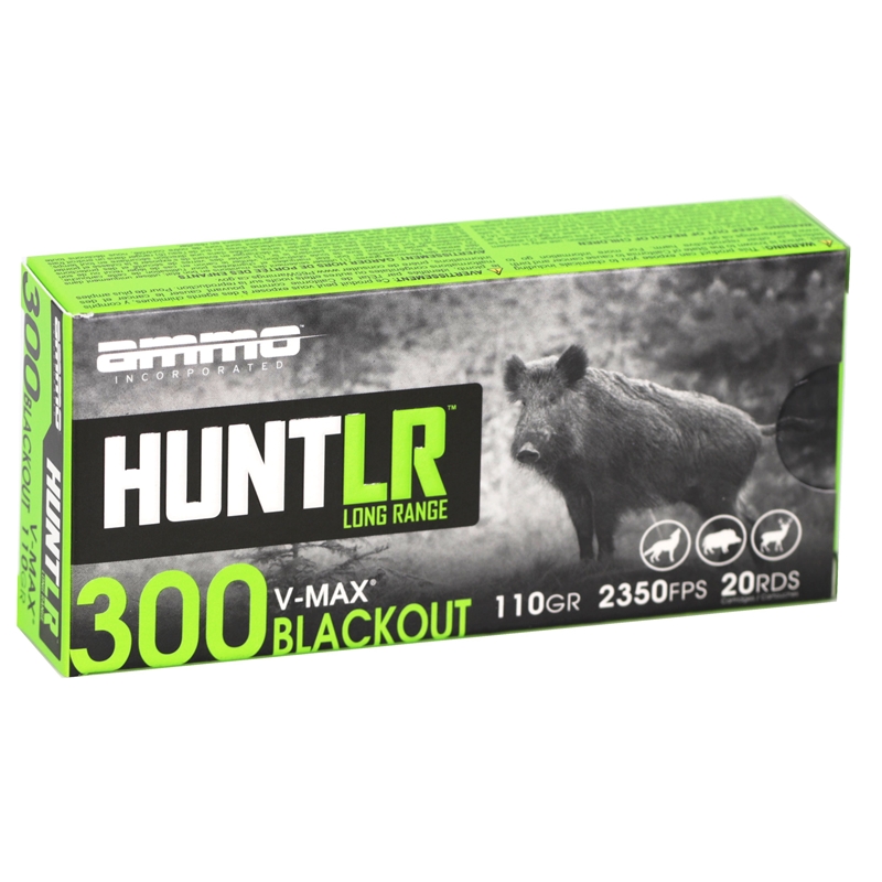 Ammo Inc Hunt LR 300 AAC Blackout Ammunition 110 Grain SST V-Max - 300B110VMX-A20