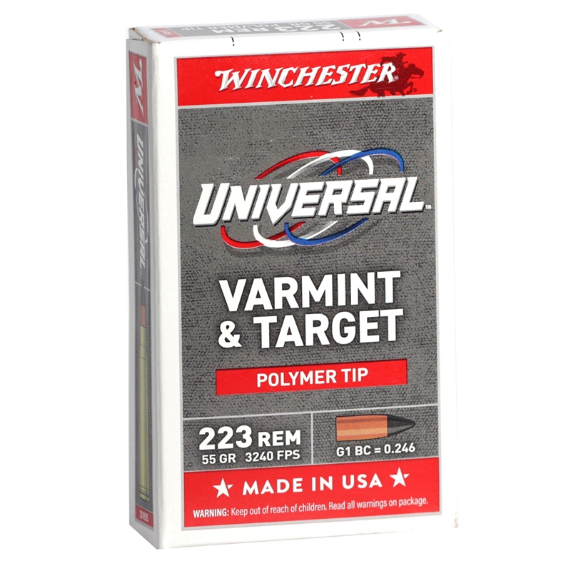 Winchester Universal 223 Remington Ammo 55 Grain Polymer Tip