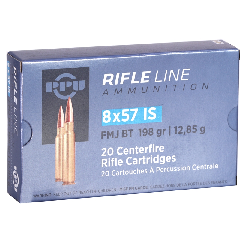 Prvi Partizan 8x57 IS (8mm Mauser) Ammunition 198 Grain Full Metal Jacket Boat Tail - PPU857198