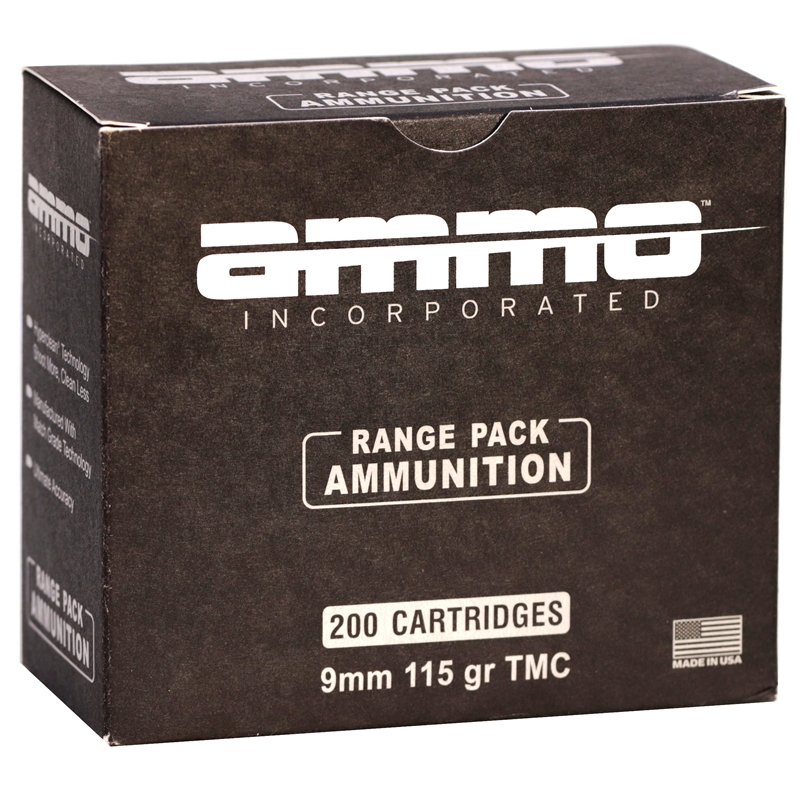 Ammo Inc 9 mm Luger Ammo 115 Grain TMJ