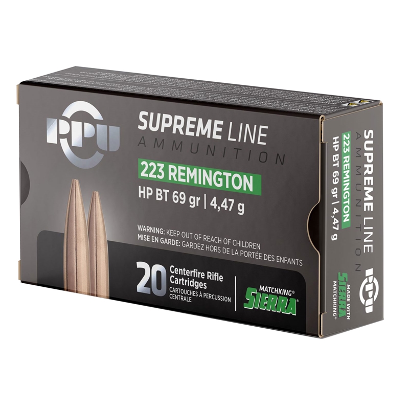 Prvi Partizan Supreme 223 Remington Ammunition 69 Grain SMK HP BT - PPMK223