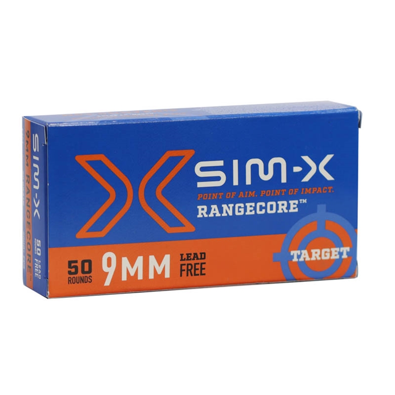 Sim-X Rangecore 9mm Ammunition 50 Grain Lead Free Full Metal Jacket - PN0950RC