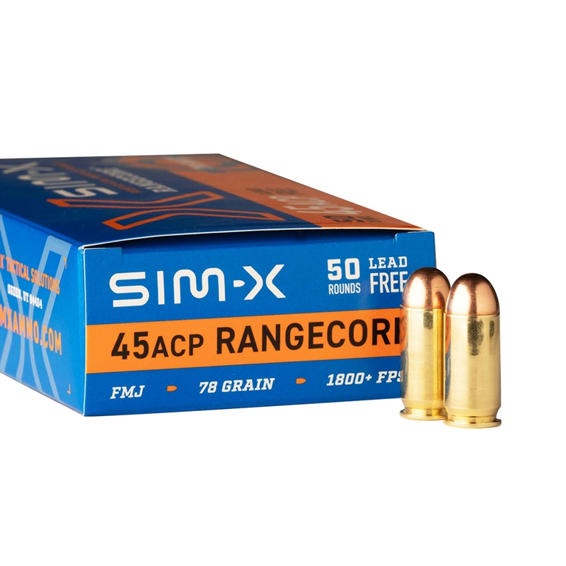 Sim-X Rangecore 45 ACP Ammunition 78 Grain Lead Free Full Metal Jacket - PN4580RC