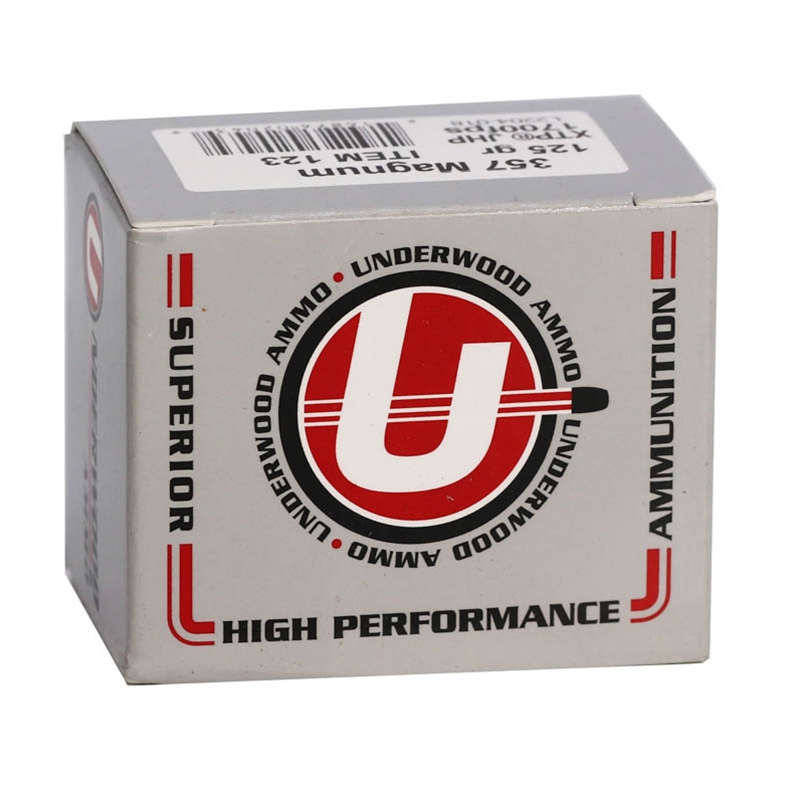 Underwood Extreme Terminal Performance (XTP) 357 Magnum Ammunition 125 Grain Jacketed Hollow Point - 123