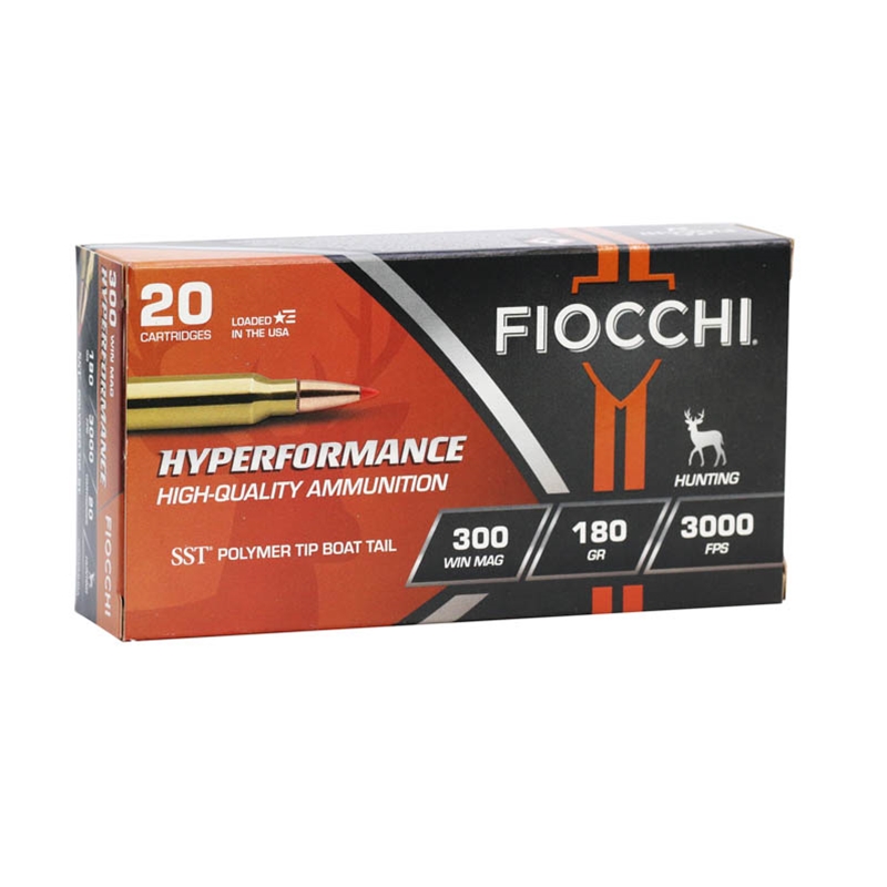 Fiocchi Hyperformance 300 Winchester Magnum Ammunition 180 Grain SST Polymer Tip Boat Tail - 300WMHSA