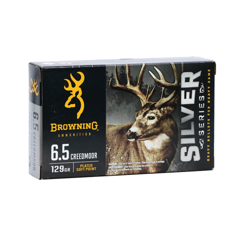 Browning SILVER 6.5 Creedmoor Ammunition 129 Grain Plated Soft Point - B192600651