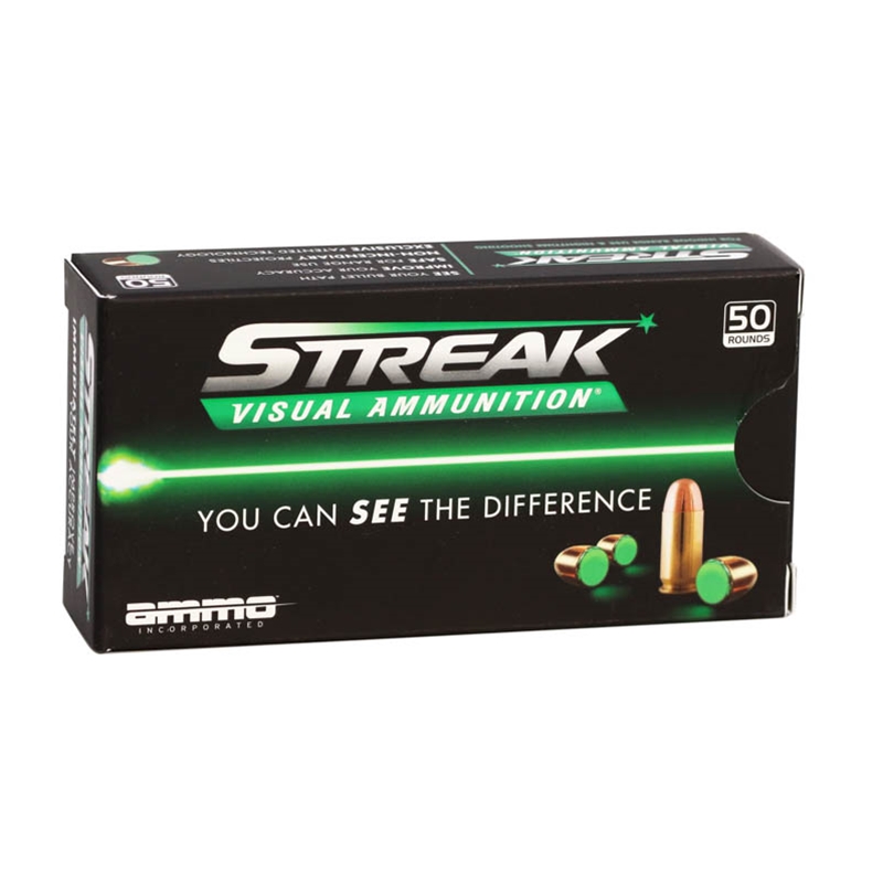 Ammo Inc Streak 380 ACP Auto Ammunition 100 Grain Total Metal Case - 380100TMC-STRK-GRN-50