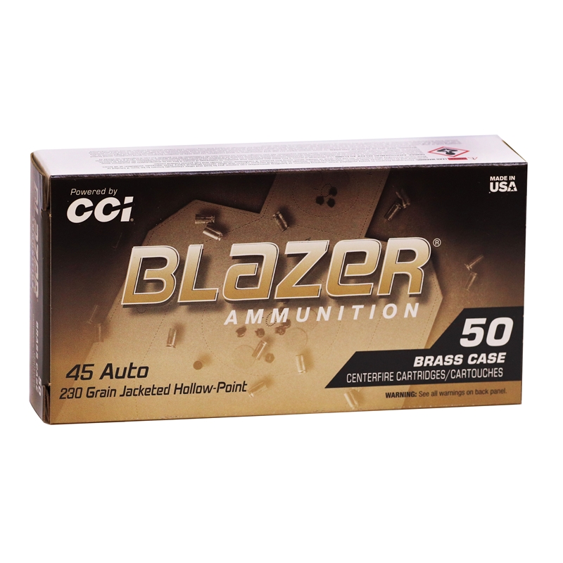 CCI Blazer 45 ACP Auto Ammunition 230 Grain Jacketed Hollow Point - 5245