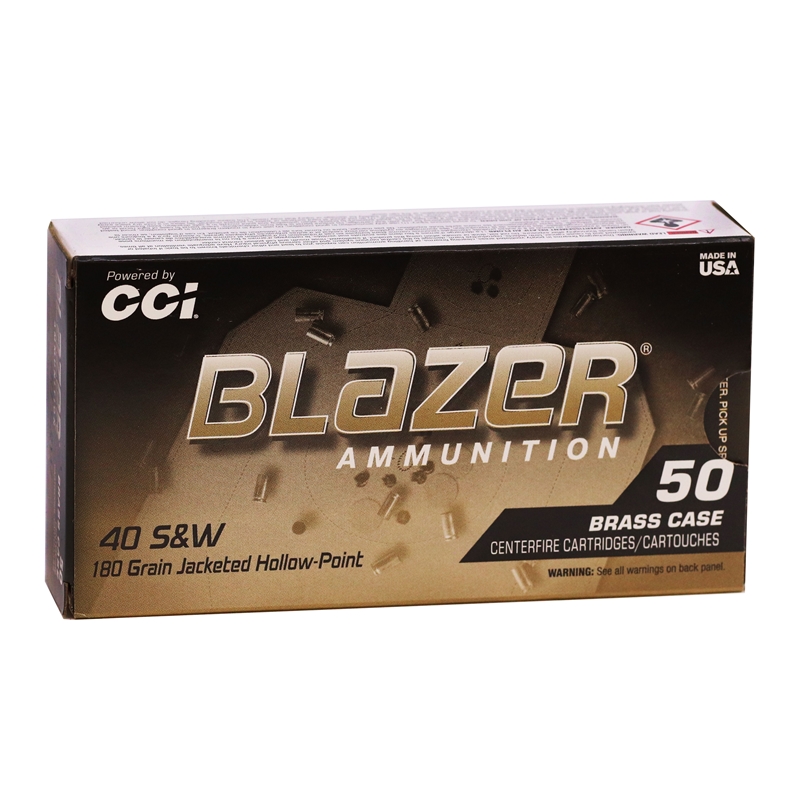 CCI Blazer 40 S&W Ammunition 180 Grain Jacketed Hollow Point - 5241